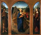 triptych of the rest on the flight into egypt